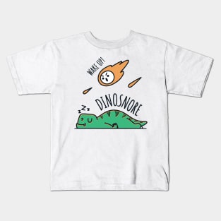 Dinosnore and Meteors Kids T-Shirt